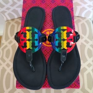 EUC Tory Burch Rainbow Miller Sandals 9